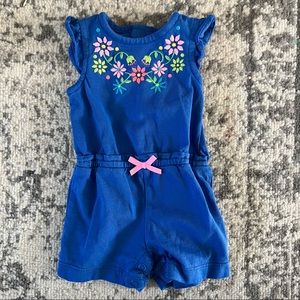 Blue Floral Baby Romper